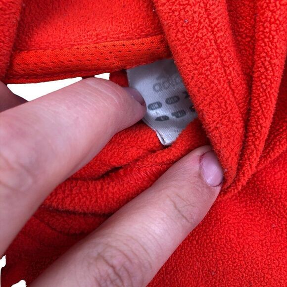 ADIDAS Fleece Jacket Sunburst Orange/Red Large - Picture 4 of 7
